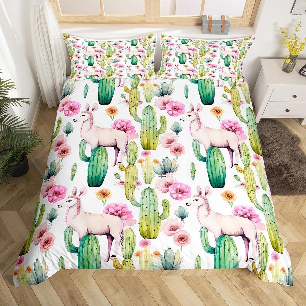 Alpaca Printed Down Quilt Cover Three-Piece Quilt Cover Digital Printing Bedding Home Textile