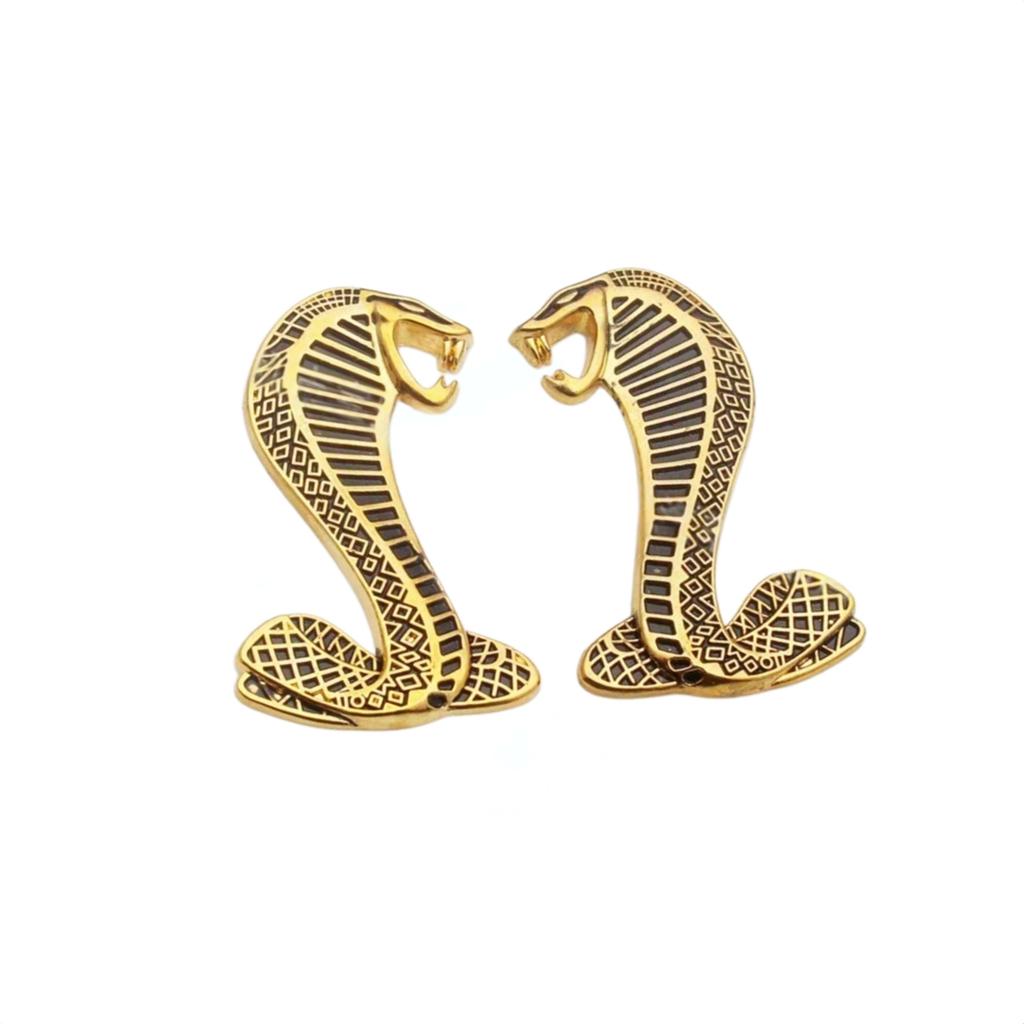 2Pcs 3D Metal Cobra Logo 3D Car Side Fender Emblem Badge Sticker Motorcycle Personalized Modification for All Models Decoration Car Accessories