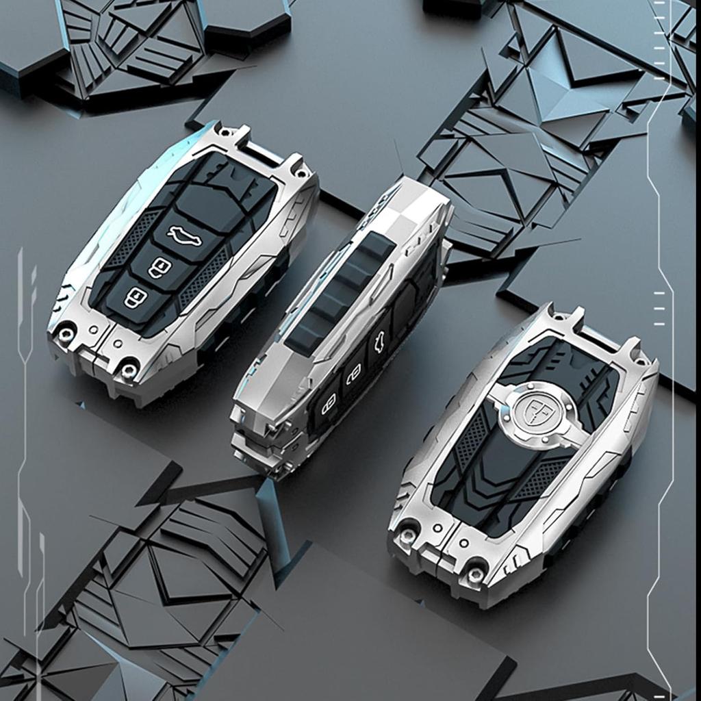 Heavy Metal Key Fob Cover Case Protector For Toyota,Car Key Case Full Protection Key Holder Fit For - Highlander Corolla Prius 2018-2024 RAV4 Camry