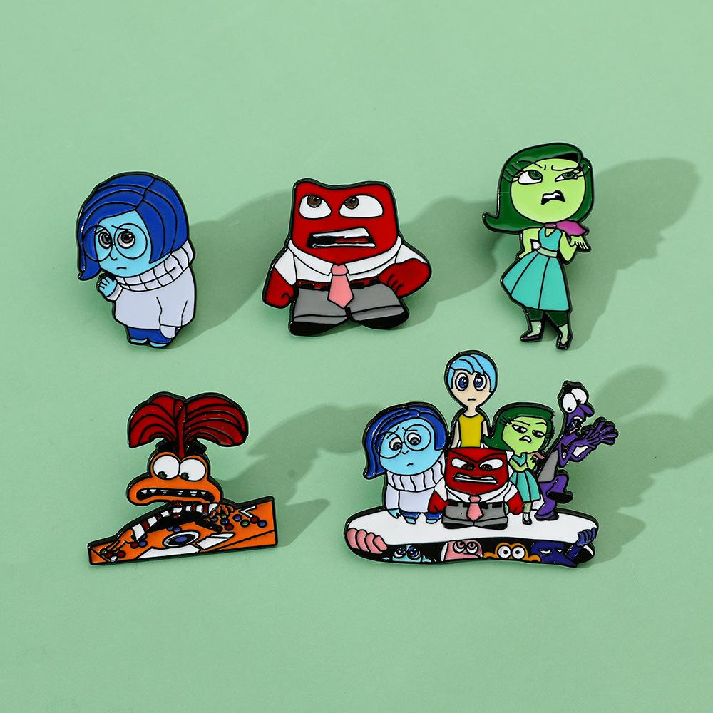 European and American cartoons creative personality film and television characters metal badges brain secret service alloy oil drop brooch