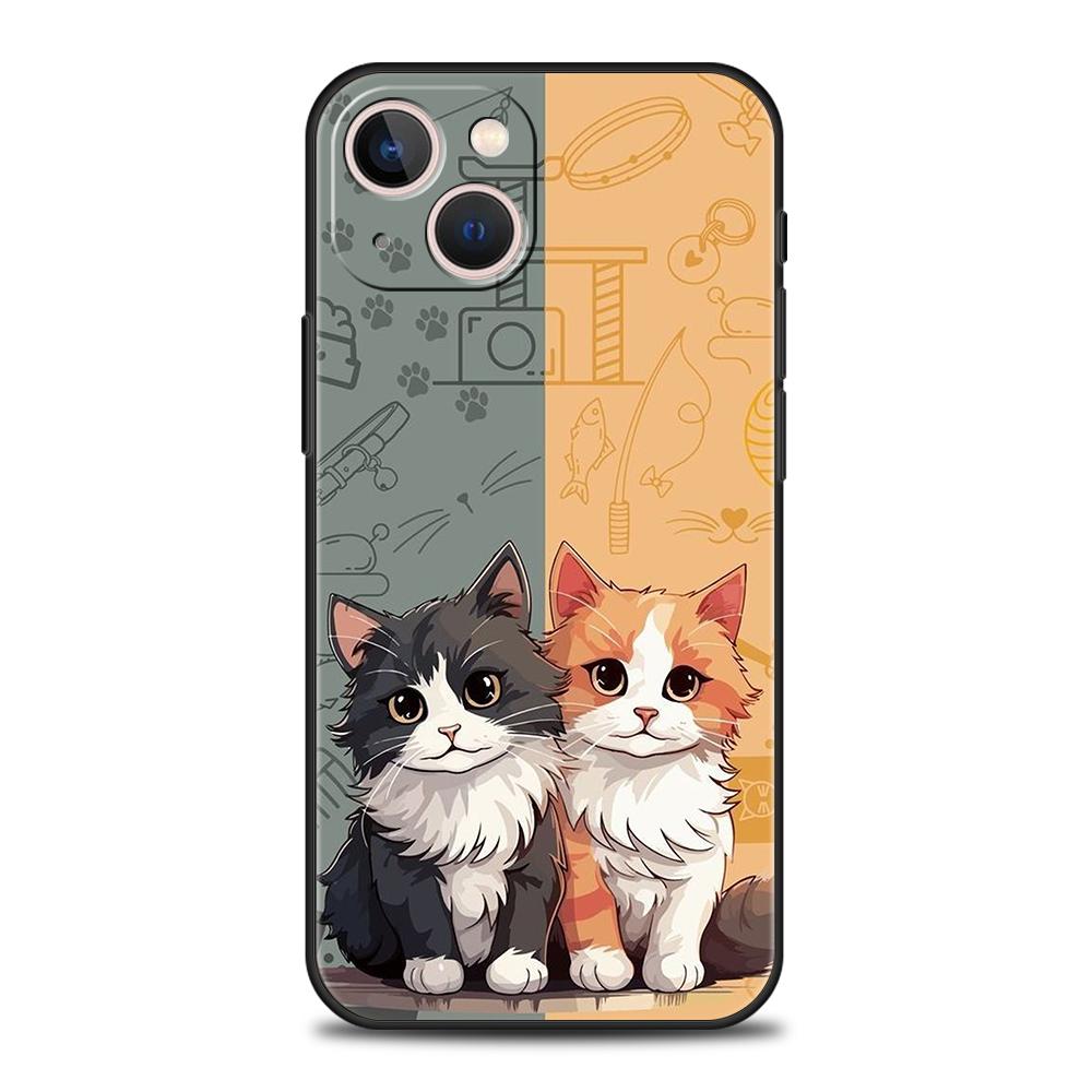 CAT Phone Case Cover for iPhone 16 15 14 13 12 Pro Max XR XS X 11 7 8 Plus Shockproof Silicone Soft TPU Shell Capas Coque Bags
