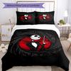 3dílná sada povlečení The Nightmare Before Christmas Uzavírání na zip Obsahuje 1 povlak na přikrývku & 2 povlaky na polštář, Měkká a pohodlná pro všechna roční období.