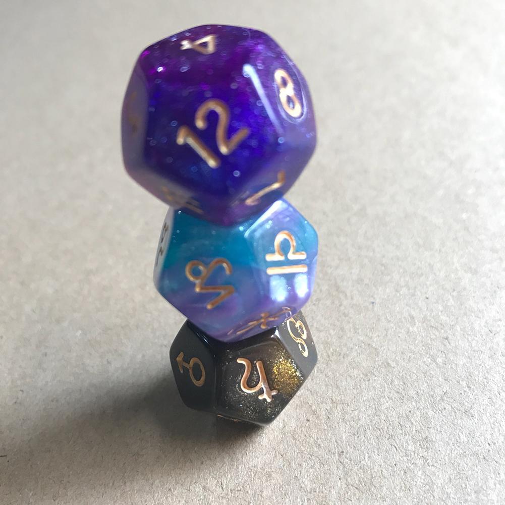 3Pcs 12-Sided Dice Astrology Multifaceted Constellation Dice Leisure And Entertainment Toys For Tarot Card Party Game Role Play