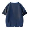 Ice Silk Breathable Three-quarter Sleeve T-shirt Men's Summer Loose Casual Contrast Color Round Neck Sports Top