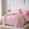7 Piece Bed In A Bag Comforter Set Queen, Stylish Solid Geometry   Comforter And Sheet,Pillowcase Set, Ideal Gift