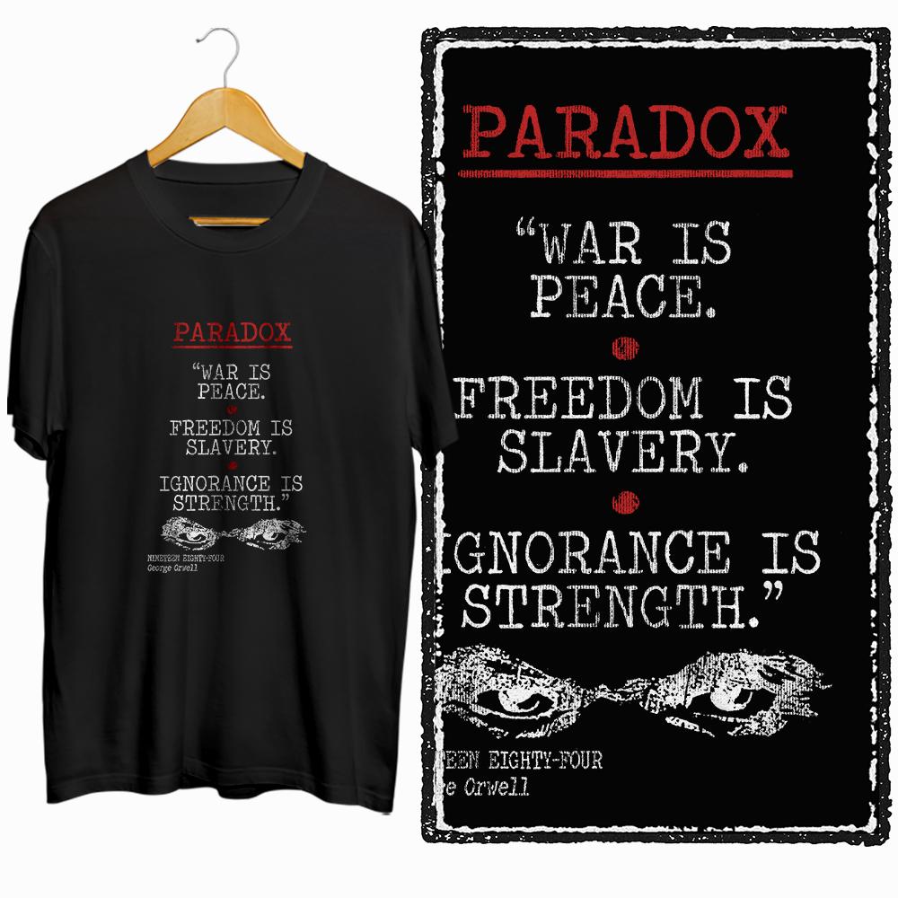 Coolmind U0014-T2 1984 Graphic Print Men T Shirt O-Neck Loose Tshirt Men 100% Cotton Tee Shirts