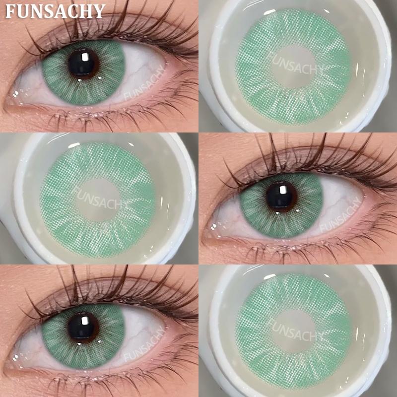 FUNSACHY 2PCS Contact Lenses Fashion Korean Brown Lenses for Eyes Grey Colored Contacts Cosmetics Blue Beauty Pupil Yearly Use