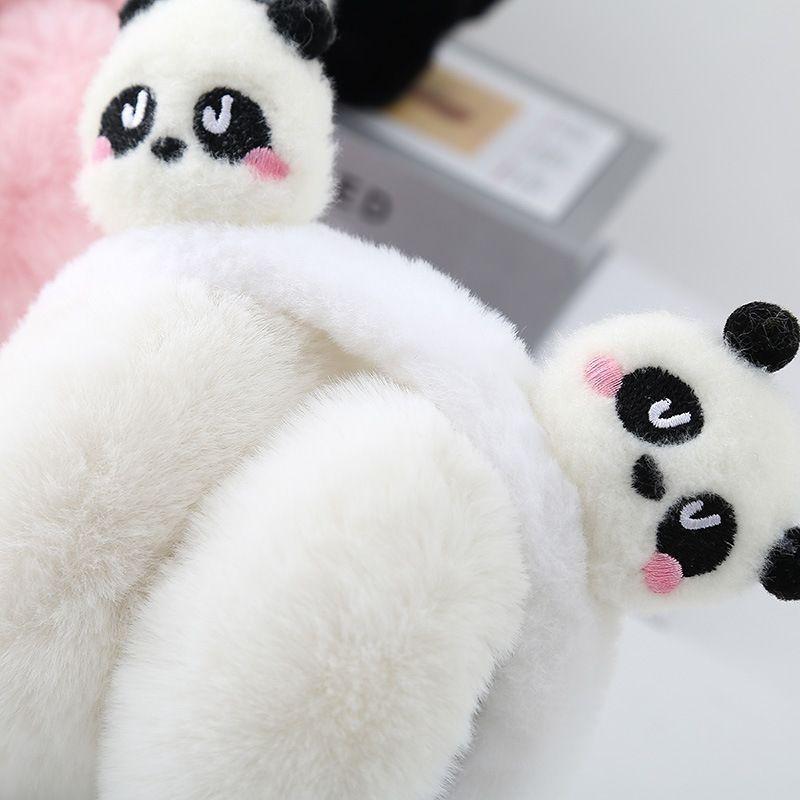 Cute Panda Folding Ear Cups for Children,Princesses  Plush Ear Cups for Girls Winter, and Warm Ear Cups for Students Cycling