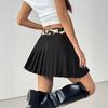 2026 Summer Y2K Leopard Print Pleated A-line Skirt with Lace-up Detail for Women