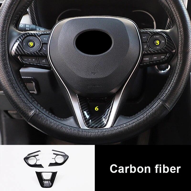 ABS Car Steering Wheel Button Panel Sequins Cover Frame Trims For Toyota Rav4 RAV 4 XA50    2022 Accessories