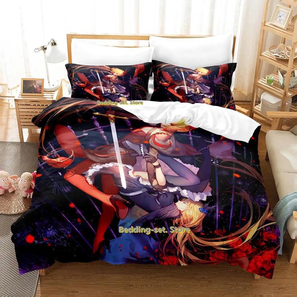 2024 Anime Adult Boys Bedding Set King Single Twin Queen Size Duvetcover Set Fantasia Bed Set Quilt Cover Pillowcase