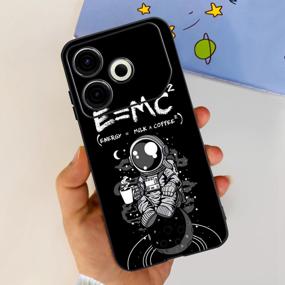 2024 Fashion Case For Tecno Pova 6 Neo Black Silicone Soft TPU Back Cover For Tecno Pova 6Neo 4G Phone Cases