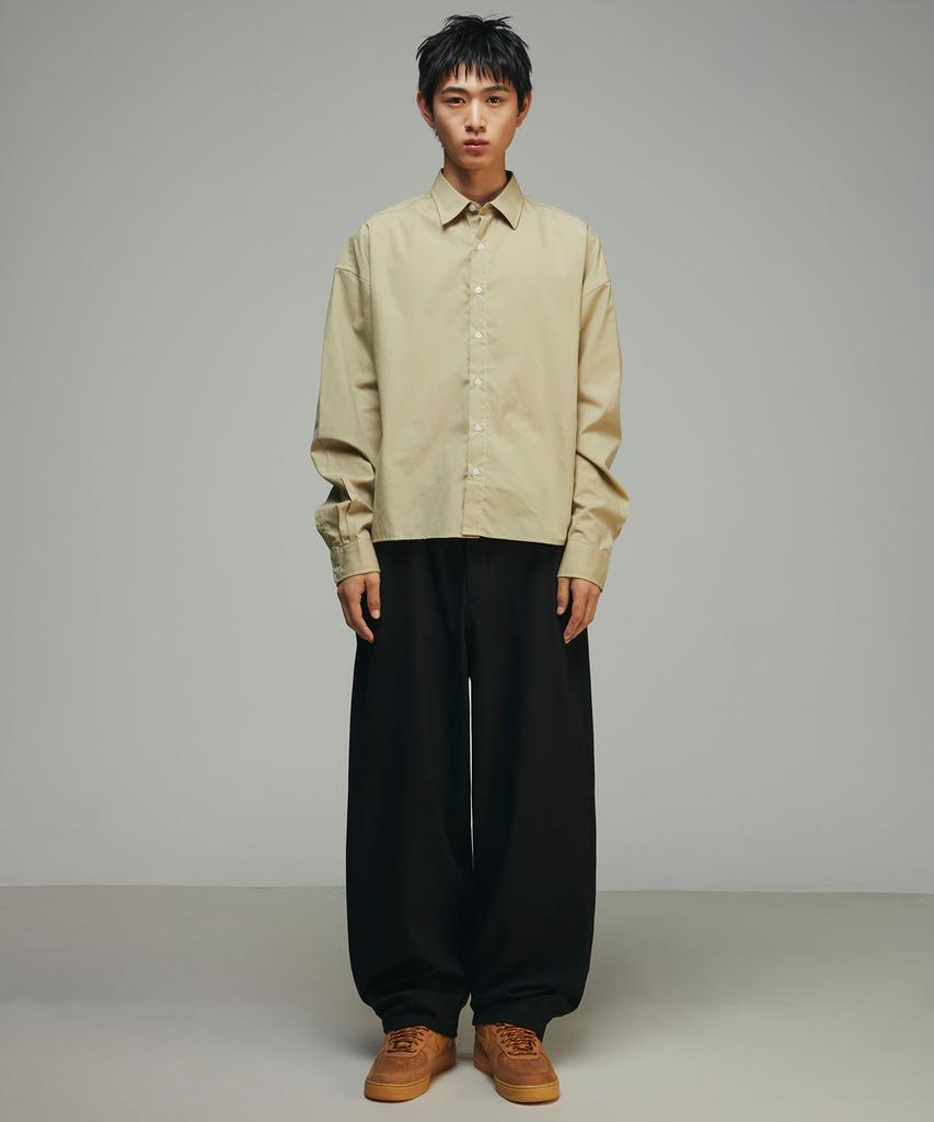 SIGNATURE Brushed Semi-Balloon Fit Slacks [Black]