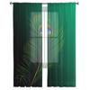 Green Peacock Feathers Window Treatment Tulle Modern Sheer Curtains for Kitchen Living Room the Bedroom Curtains Decoration