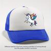 Winged Unicorn Flying Rainbow Pegasus Trucker Hat Pink White Mesh Adjustable Breathable Casual Baseball Cap