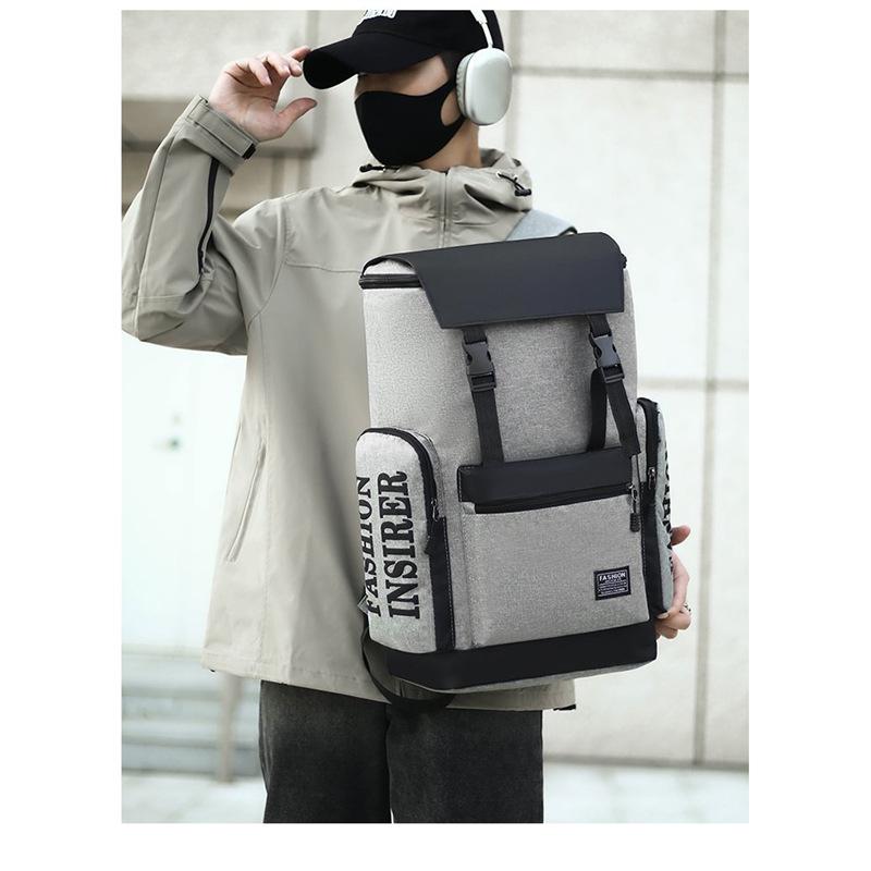 Schoolbag Business Backpack Large Capacity Multifunctional Outdoor Commuter Travel Bag Simple Letter Student School Bag