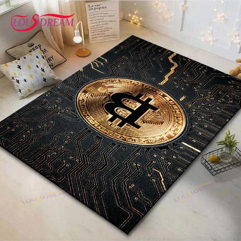 Hot Exquisite 3D Bitcoin BCT Printed Carpet Outdoor Rug Area Rug Non-slip Carpet Bedroom Decor Carpet for Room Gift