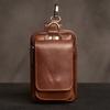 Men's Leather Waist Bag Trendy Men's Outdoor Sports Top Layer Cowhide Leather Bag Crazy Horse Leather Multifunctional Hanging Belt Mobile Phone Bag