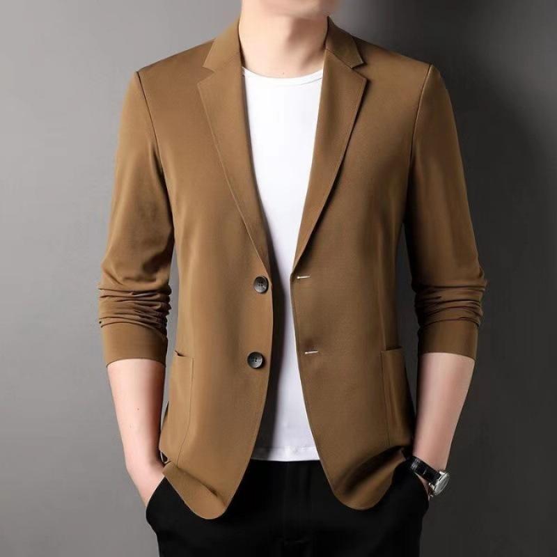 Autumn and Winter Men's Suit Korean-style Solid-color Casual Suit for Young Best Man, Men's Fashion Coat, Single-piece Top