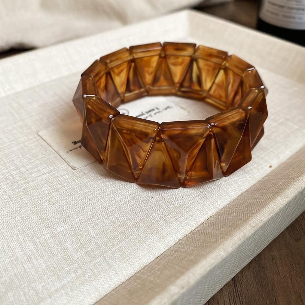 Smudging Irregular Wide Bracelet Bohemian Retro Hand Ring Unique Acrylic Bangle  Decoration
