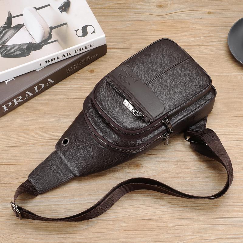 Gentleman's Genuine Leather Crossbody Chest Bag - 2023 Fashion Single Shoulder Backpack