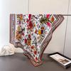 Korean Version Of Fresh Flower Satin Imitation Silk Printing Large Square Scarf Silk Scarf Shawl Headscarf Neck Protection Scarf Decorative Scarf