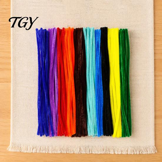 Chenille Stems for Pipe Cleaners 100Pcs Handicrafts, Flexible DIY Decorative Plush Strips Crafts Art Projects, Multi-colored Kids Adults Floral