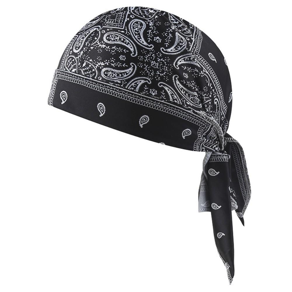 New Lightweight Paisley Print Hijab Caps Breathable Adjustable Pirate Hat Quick Dry UV Protection Cycling Head Wrap Sports