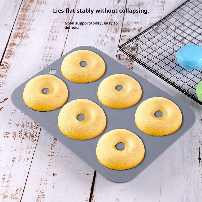 6Holes Baking Mold Food Grade Silicone Non-Stick Donut Molds Chocolate Cupcake Pan Diy Muffin Kitchen Tool For Oven Bakeware