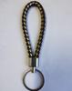 Woven Leather Cord Metal Keychain Pendant
