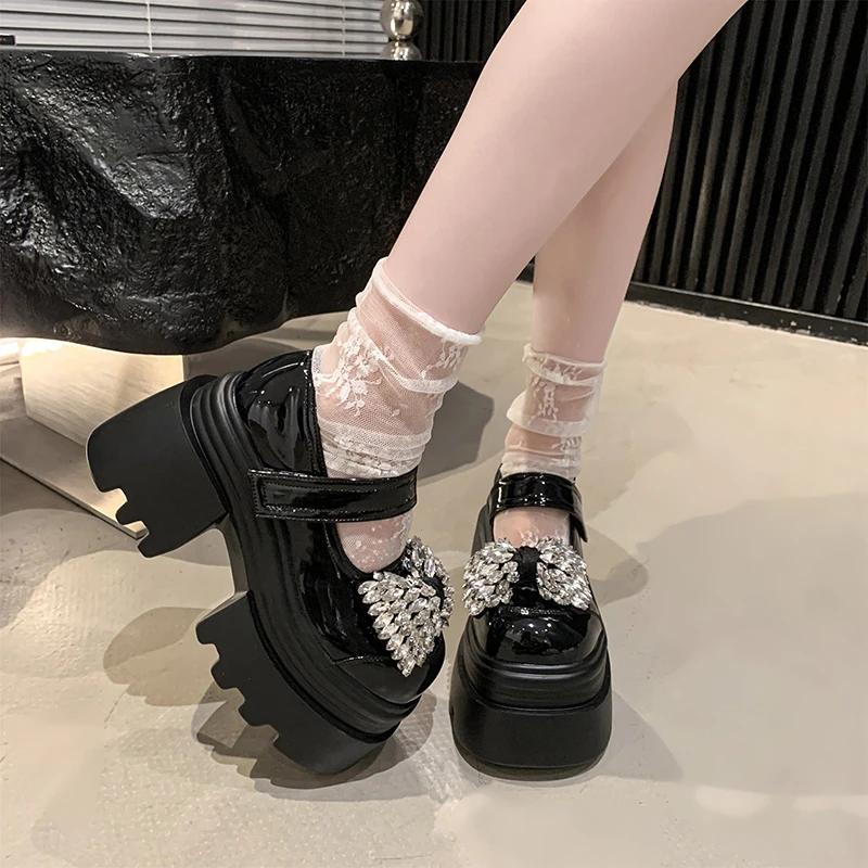 Fashion 10CM Bling Butterfly-knot Slippers Slip On Platform Wedge Sandals 2025 Women Summer Breathable High Heels Chunky Sneakers Woman