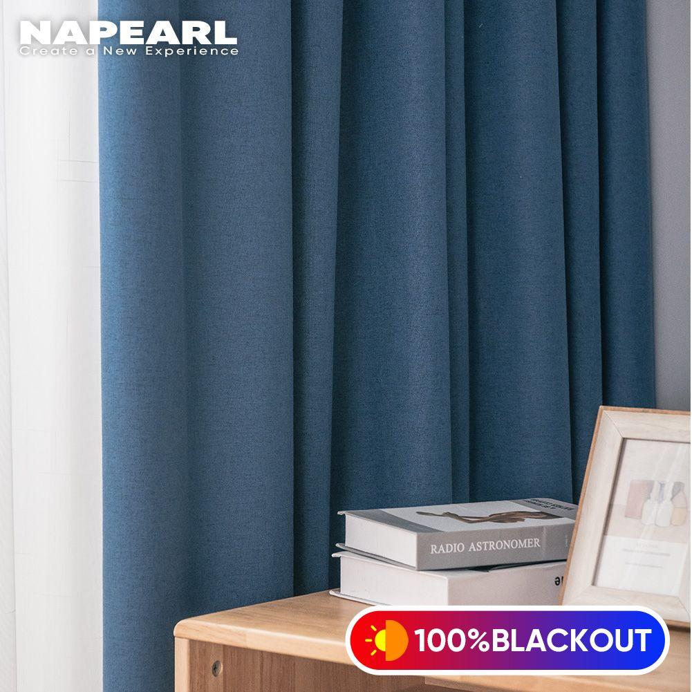 1PC NAPEARL 100% Blackout jednokolorowa pościel zasłona okienna do sypialni nowoczesny typ pierścienia zasłony zasłona do salonu do wystroju domu