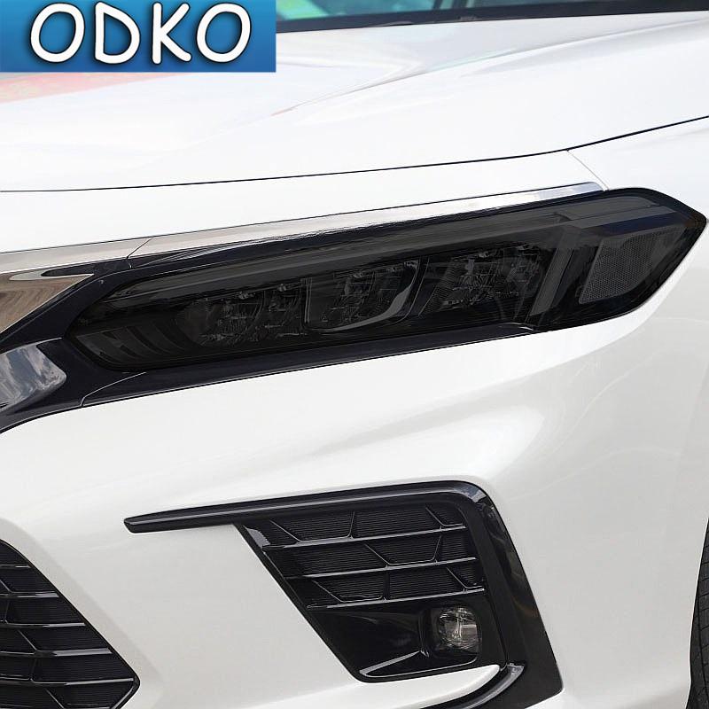 Folie Protectoare Fumurie Neagră Transparentă TPU Autocolant Transparent pentru Faruri Auto Honda Civic Generația a 10-a 2016- Accesorii