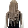 Bib Triangle Scarves Shawl Windproof Thickening Thermal Neck Warmer With Tassels Snap Fastener Snood Cowl Tube Women Lady Girl
