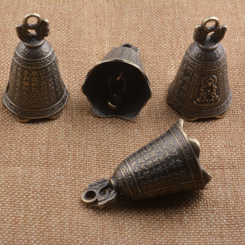 Metal Guanyin Ornaments Decorative Ancient Bronze Bell Men'S Car Old Retro Pendant Personality Fortune Wind Chime Ornaments