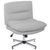 Armless Office Chair with Adjustable Height Tilt Function Cross Base and Wide Seat Grey