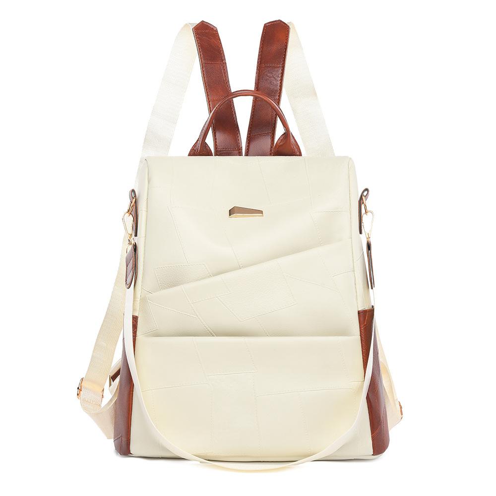 Противоугонный рюкзак женский рюкзак большой емкости мягкая сумка Lrather белый