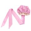 Double Layer Satin Bonnet Hair Wraps Long Band Custom Designer Bonnets Adjustable Elastic Bonnet