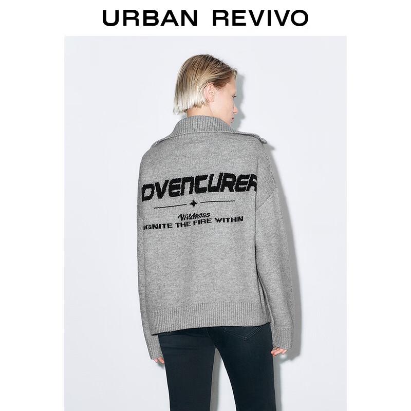 UR Dam Vinter Revers Dubbel-Dragkedja Stickad Kofta