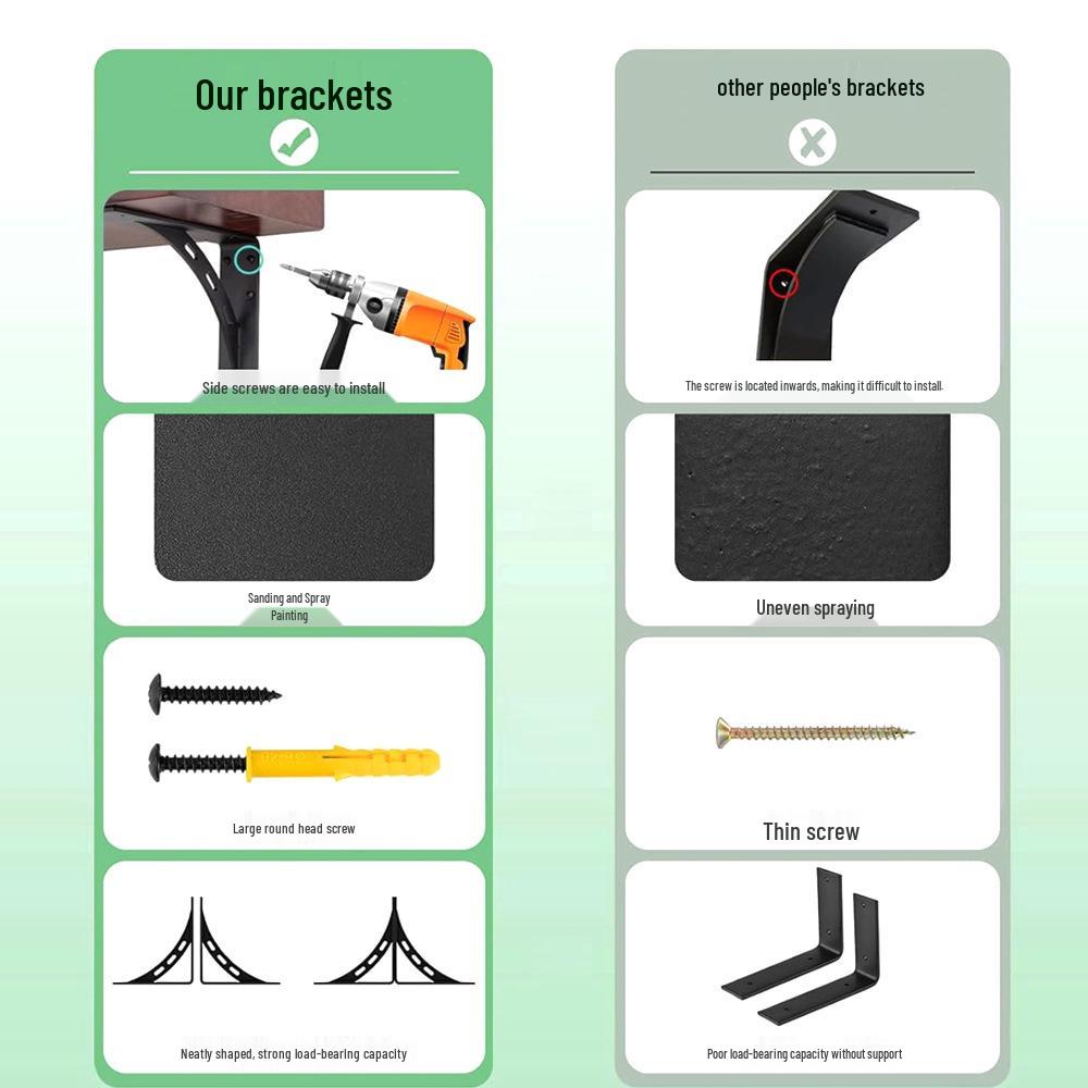 Suportes de Prateleira de Parede Reforçados de 6 Polegadas, Capacidade de Carga de 40kg, Suporte de Lareira Metálico de Alta Resistência, Pacote com 4
