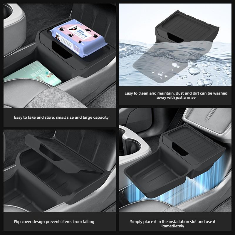 for Tesla Model Y Standard 2026 Accessories Center Console Storage Organizer Box Armrest Box Storage Tray Protection Mat