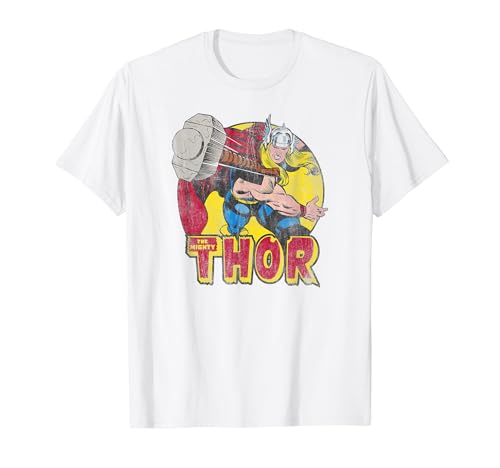 Marvel Mighty Thor Hammer Throw Vintage Graphic T-Shirt C2 T-Shirt