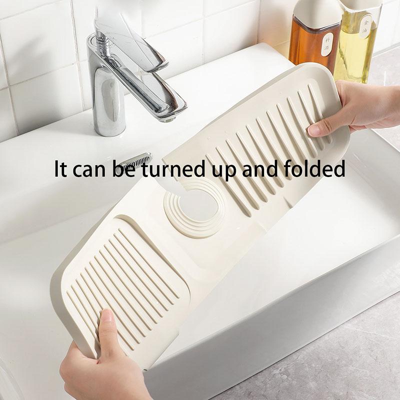 Kran Avloppsdyna Diskbänk Bänkskiva Avledande Tvål Halkfri Kudde Silikon Avloppsdyna Vågig Värmebeständig Hyllmatta