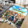 Custom Name,Naruto Uzumaki Home Sofa Decoration for Living Room & Bedroom, Non‑Slip Play Flannel Floor Mat for Game Room