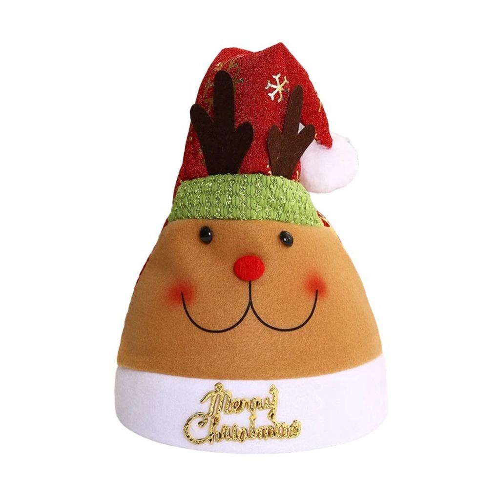 Christmas Creative Gold-stamped Santa Hat Christmas Party Decoration Cartoon Brushed Santa Hat