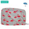 Women's Long Hair Medical Scrub Cap Dental Anesthesia Skeleton OBGYN Print Surgical Hat Adjustable Euro Style for Nurse Doctor