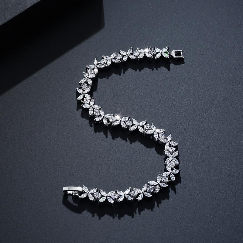 ZAKOL High Quality AAA Cubic Zirconia Tennis Bracelet Shiny Crystal Zircon Charm Bracelets Bridesmaid Zircon Gift