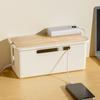 Kabelaufbewahrungsbox Schreibtisch Lade-Datenkabel Aufbewahrungsgerät Steckerbuchse Kabelmanagementgerät Schwarz Weiß Aufbewahrungs-Organizer-Set