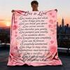 1pc Love Quotes Letter Outdoor Blanket - Lightweight Flannel Throw For Travel, Camping, Livingroom, Couch, Chair Yy251114252