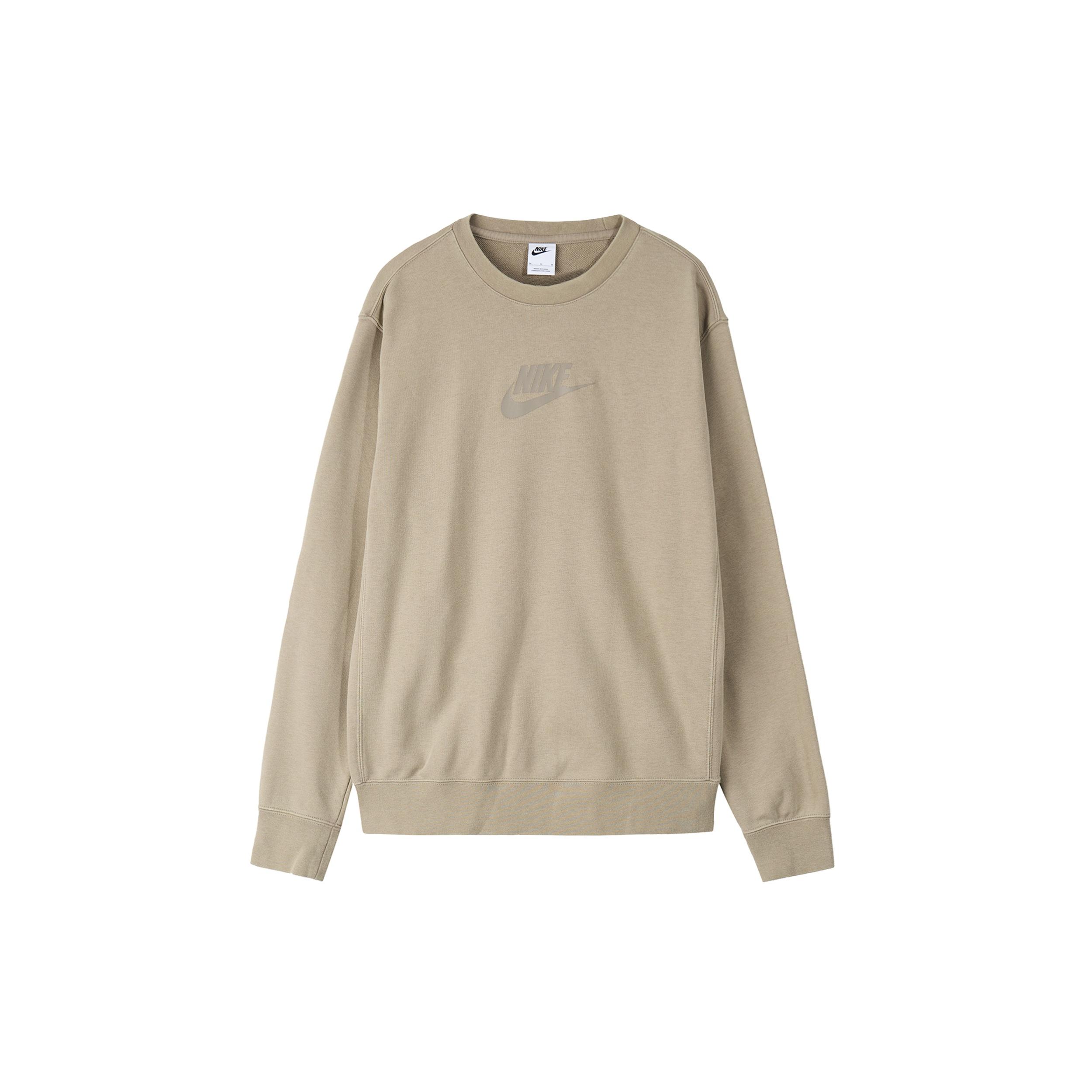 Nike Nsw French Terry Logo Printing Round Neck Pullover Long Sleeves  Moon Lime  Men s DD4665-087 M